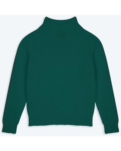 Lowie Est Moss Stitch Turtle Neck Sweater - Green