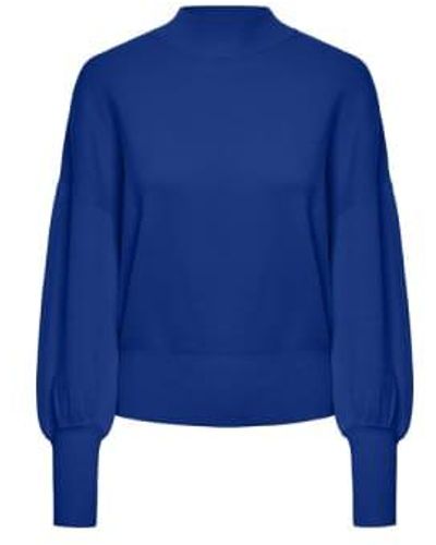 Y.A.S Yas Fonny Balloon Knit Sweater - Blu