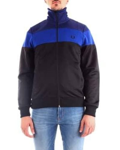 Fred Perry Contrast Tape Track Jacket Blue