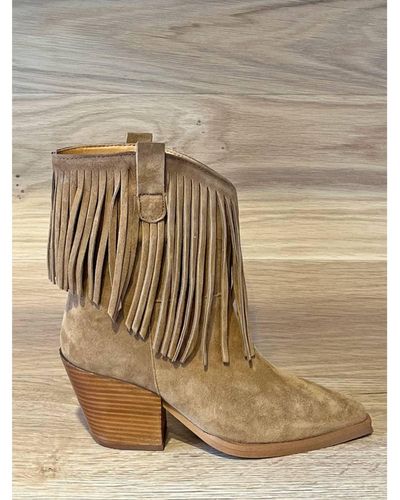 Alpe Vermont Fringed Boots Tan - Natural