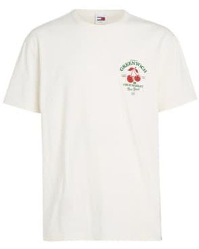 Tommy Hilfiger T-shirt graphique nouveauté en jeans - Blanc