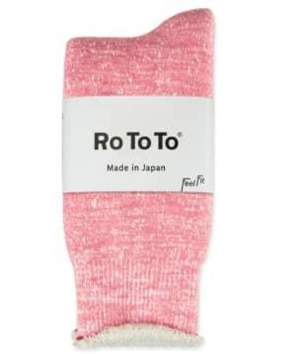 RoToTo Calcetines doble cara lana merino rosa