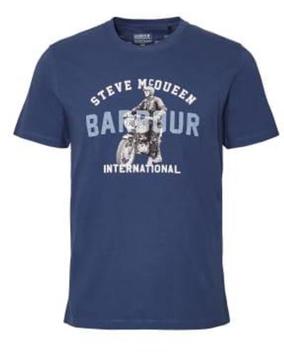Barbour Speedway T-Shirt Washed Cobalt - Azul