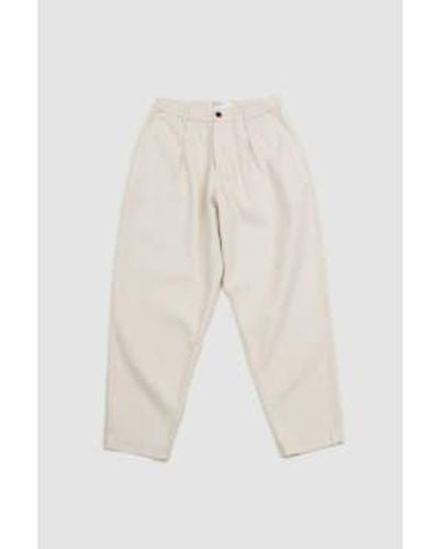 Universal Works Pleated Track Pant Ecru Recycled Cotton 32 - Natural