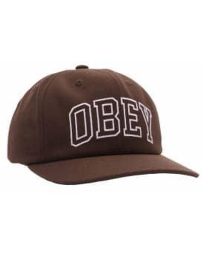 Obey Academy 6 Panel Dark Chocolate Cap One Size - Brown