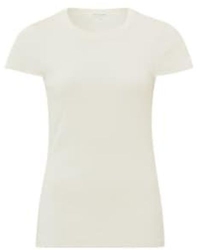 Yaya Rib T Shirt Or Ivory White - Bianco