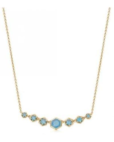 Astley Clarke Deco Agate Detail Necklace - Metallic