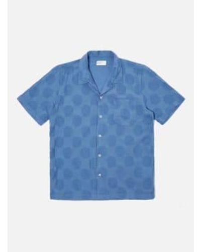 Universal Works Chemise Road Shirt Dot Cotton S / Bleu - Blue