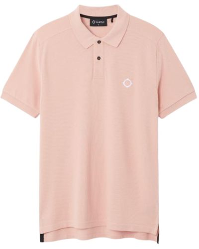 MA.STRUM Mud Pink kurzärmeliges Pik -Polo -Hemd