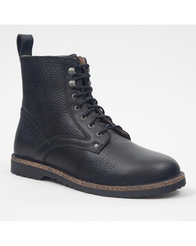 Birkenstock Bryson Lace Up Leather Boots In Black