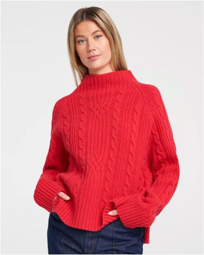 Holebrook Inger Knitted Turtle Neck Raspberry - Red