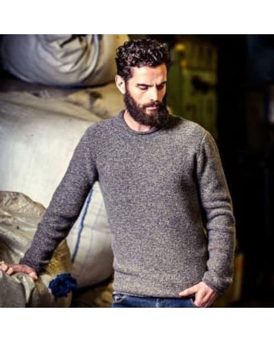 Fisherman Out Of Ireland Roll Neck Merino Sweater - Grigio