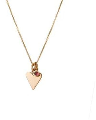 Renné Jewellery Renne Jewellery 9 Carat Heart And Tiny Pink Tourmaline Sweetie - Metallizzato