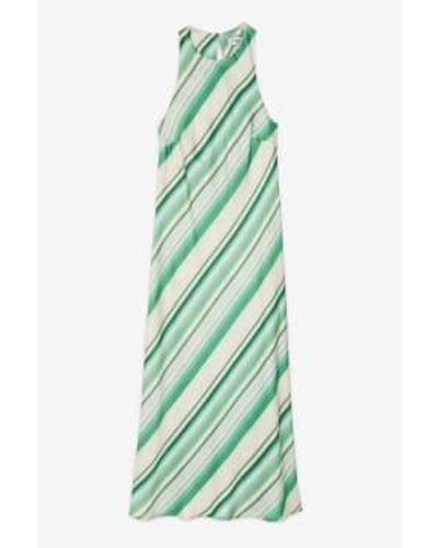 Ottod'Ame Ottodame Viscose Stripe Maxi Dress Fogia Stripe - Verde