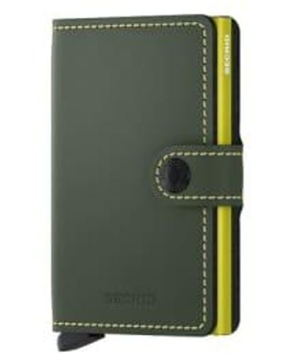 Secrid Mini Wallet Matte And Lime - Verde