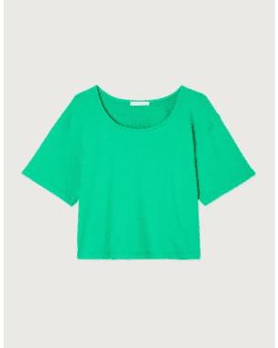 American Vintage Hapylife Short Sleeve Sweatshirt Vintage Chlorophyll - Green