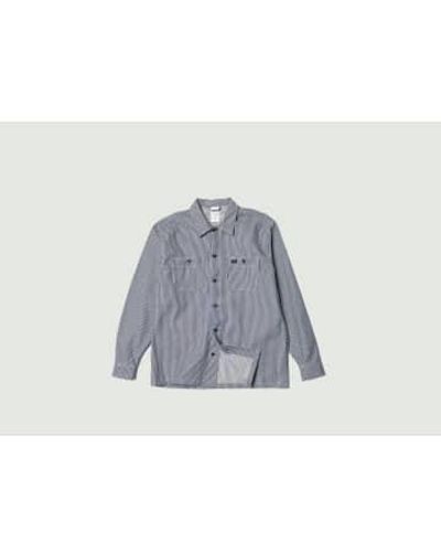 Nudie Jeans Vincent Hickory Shirt S - Blue
