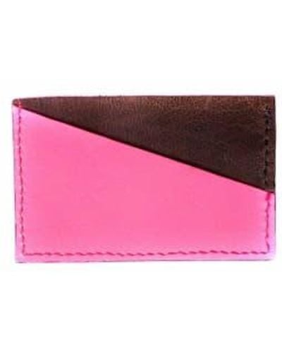 VIDA VIDA Leather Credit Card Holder - Rosa