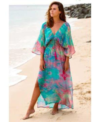 Sophia Alexia Opal Opulence Capri Kimono Dress S/m - Blue
