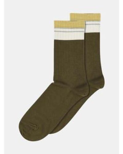 mpDenmark Ellen Ankle Socks Capers 40-42 - Green
