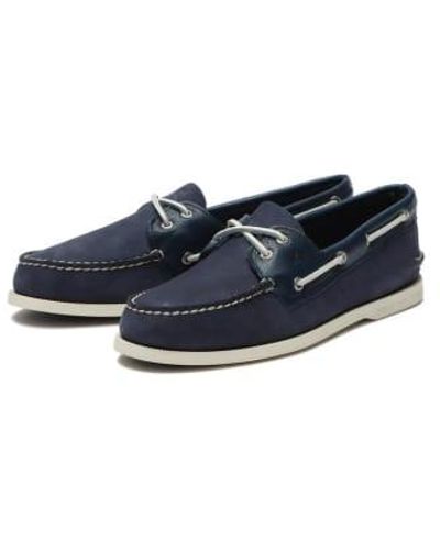 Sperry Top-Sider Topsider Authentic Original 2 Eye Tumbled And Nubuck Navy - Blu