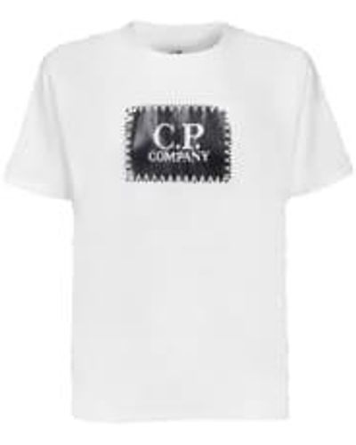 C.P. Company Gauze 30 and 1 jersey label t shirt - Blanco