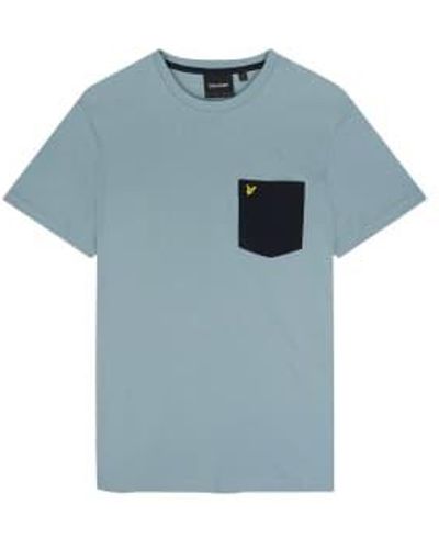 Lyle & Scott Camiseta Con Bolsillo A Contraste Azul Slate Azul Marino - Blu