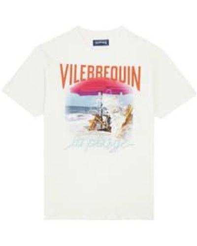 Vilebrequin Portisol-baumwoll-t-shirt-welle am vbq beach in off ptsap36 - Weiß