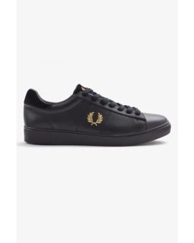 Fred Perry Spencer Cuir Tumbled Noir