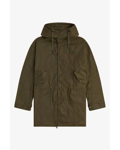 Fred Perry Made In England Parka Military Green - Verde