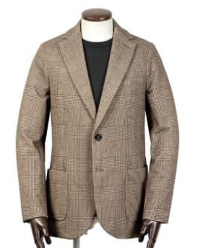 Circolo 1901 Check Cotton Stretch 2 Button Jacket Cn4106 - Marrone