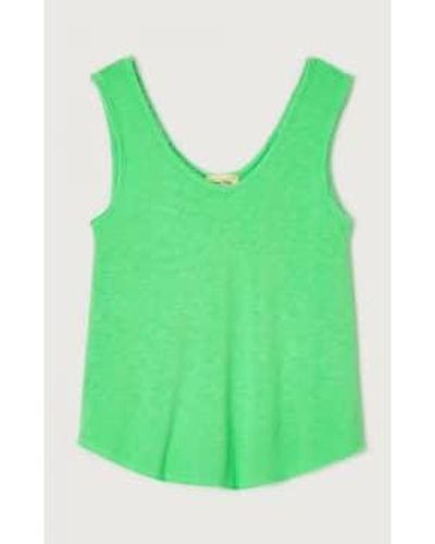 Every Thing We Wear American Vintage Sonoma Vest Top Flouro Cotton - Green