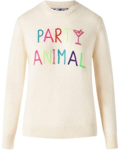 Mc2 Saint Barth Knitted Jumper Party Animal - White