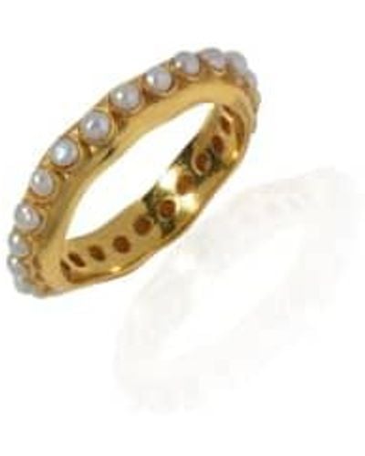Shyla Astri Ring Pearl Small - Metallic