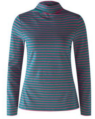 Ouí Funnel Neck Top & Red Uk 10 - Blue