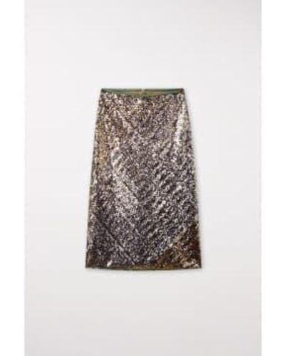 Luisa Cerano Multicolour Sequin Skirt 14 - Brown