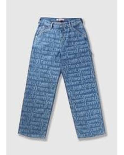 Tommy Hilfiger Damen-jeans mit daisy-baggy-schriftzug-print aus - Blau