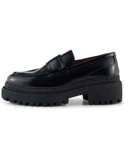 Shoe The Bear Iona Saddle Loafers High Shine - Nero