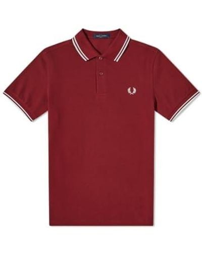 Fred Perry Slim Fit Twin Tipped Polo Port - Rosso