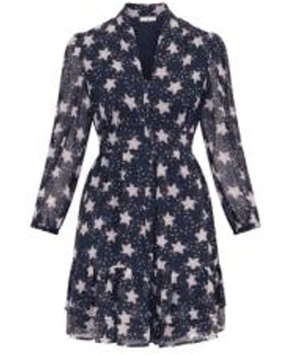 Nooki Design Skylar Ruffle Dress In Star Print From - Blu
