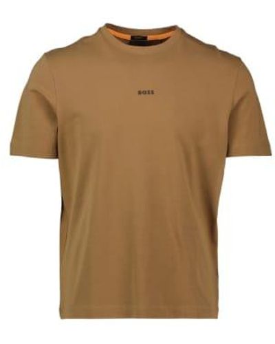 BOSS Open Beige Tchup Relaxed Fit T Shirt S - Brown