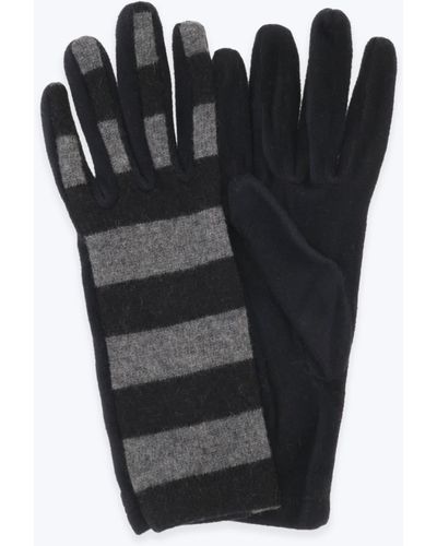 APIA ROPA Y COMPLEMENTOS Striped Wool Knit Glove - Black