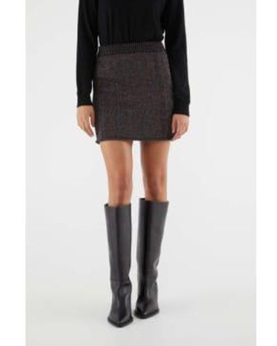Compañía Fantástica Lurex Multi Col Knitted Mini Skirt Medium - Black