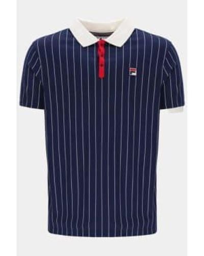 Fila Bb1 Striped Polo Shirt Navy/gardenia/ Red M - Blue
