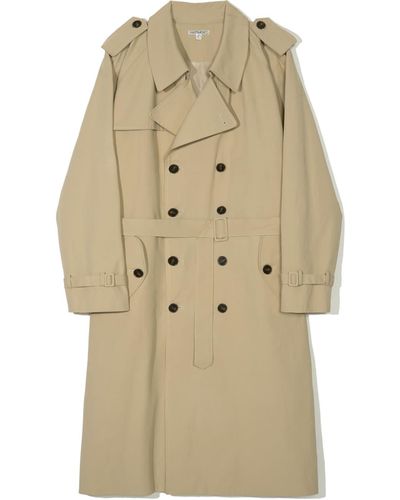 PARTIMENTO Oversized Trench Coat - Natural
