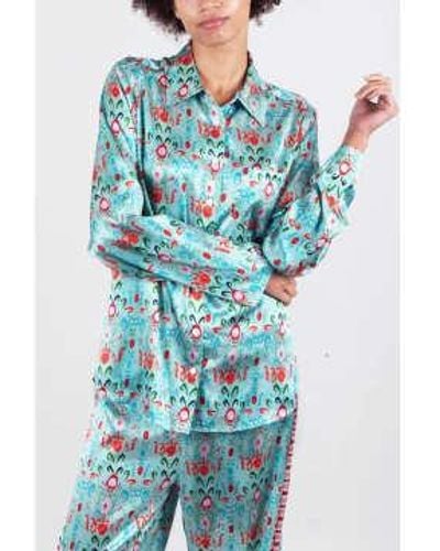 Jessica Russell Flint Pajamas Iko à manches longues - Bleu