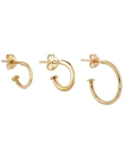 Metier Original Plaque Hoop Earrings 9ct Gold / Mini - Metallic