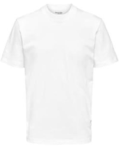 SELECTED Camiseta blanca brillante slhrelaxcolman - Blanco
