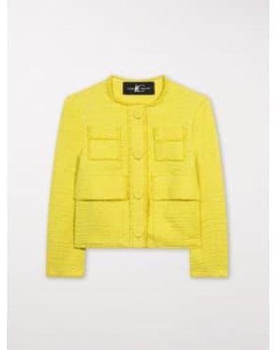 Luisa Cerano Tweed Look Jacket Lemon - Jaune