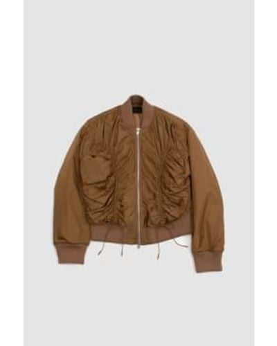 Simone Rocha Classic Bomber With Ruching Olive M - Brown